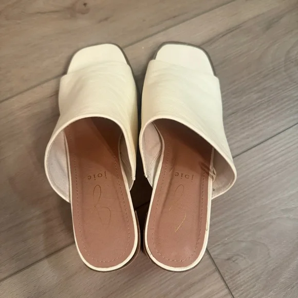 Joie| EUC Women’s Size 7.5 Cream Block Heel leather Mules - Picture 4 of 8